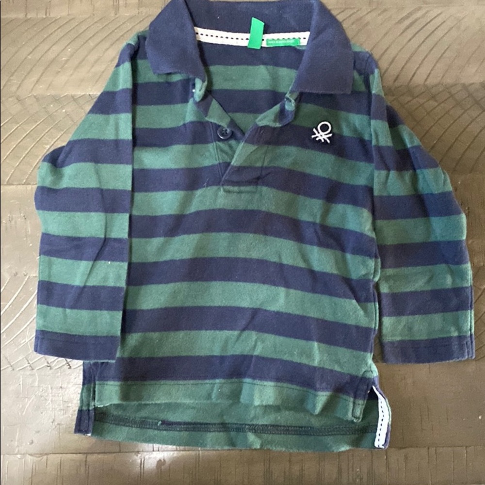 Benetton boys long sleeve polo top